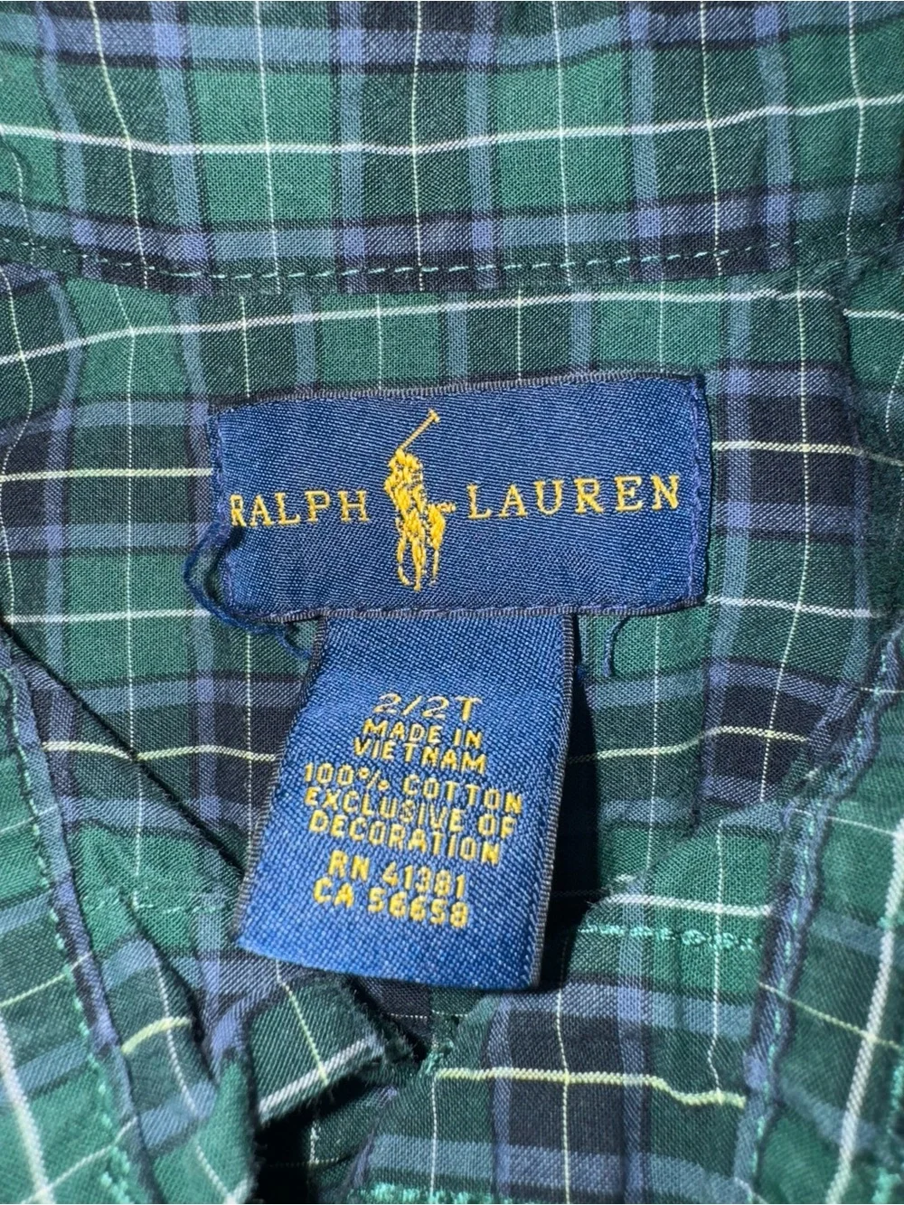 Ralph Lauren Toddler 2T Plaid Button Front Shirts‎ Lot of 2 100% Cotton Polo